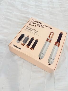 airbrush Multi-Functional Hair Styler 5-in-1 - Rose Gold & White
